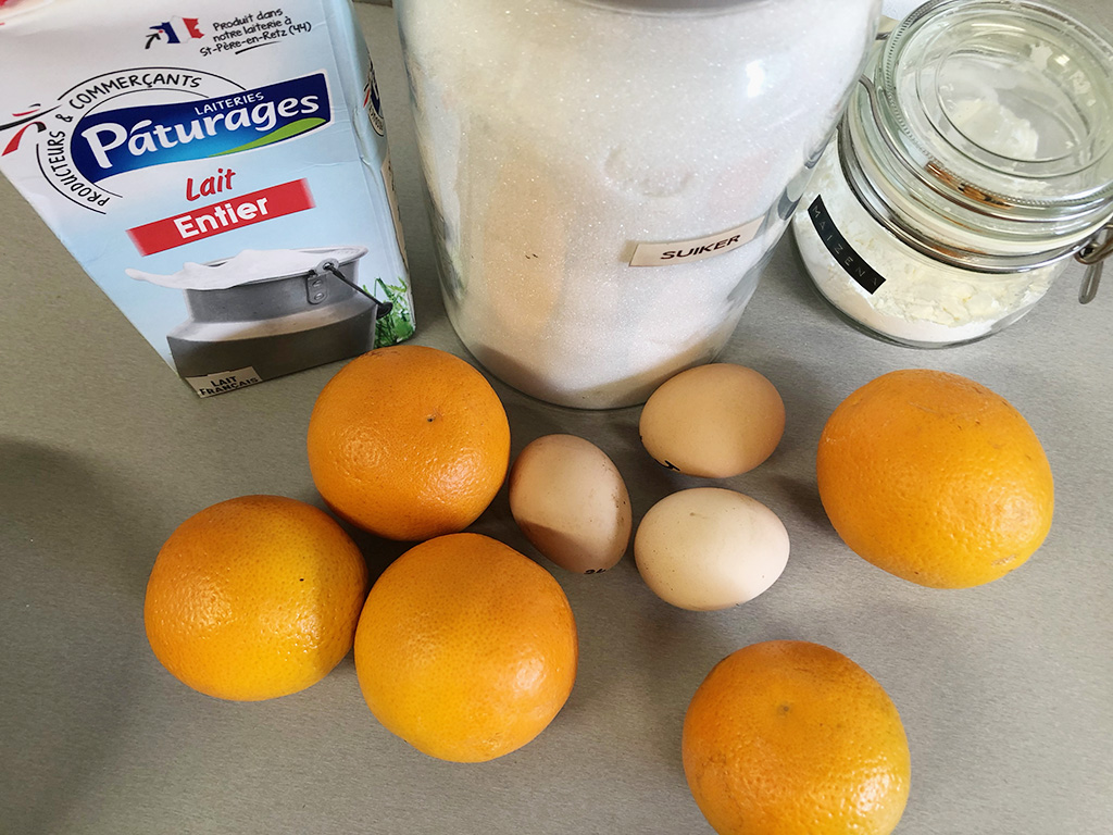 Orange pudding ingredients